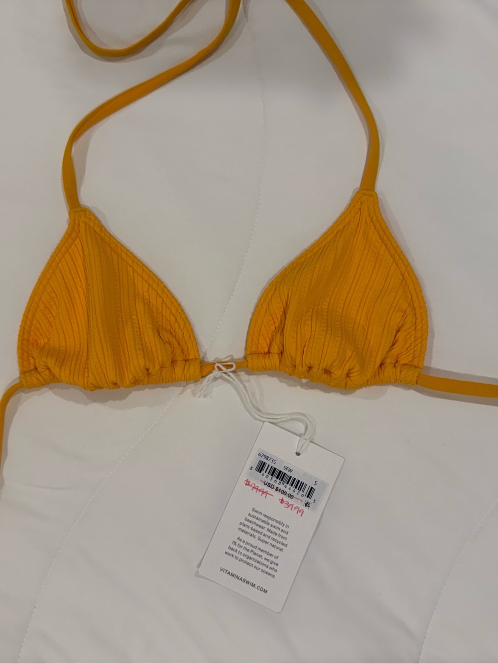 Vitamin A Gia Triangle Top - Sunflower Rib - Picture 4 of 7